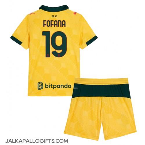 AC Milan Youssouf Fofana #19 Kolmas Peliasu Lasten 2025-26 Lyhythihainen (+ Lyhyet housut)